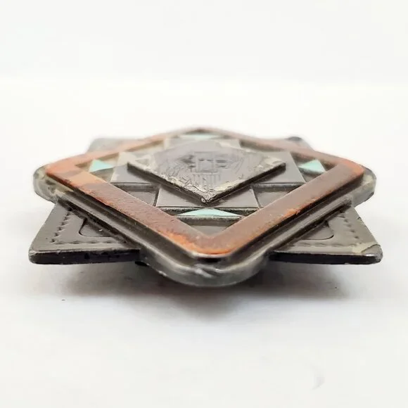 HARLEY DAVIDSON Mens Vintage Southwestern Diamond Sun Belt Buckle Motorcycle B30 - Picture 8 of 10